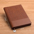 Soft PU Leather Lining Diary. Same Color Edge Non-Dated 200 Pages. Metal Coin Bookmark. Corporate Gifting, Office Use, Notes Writing.