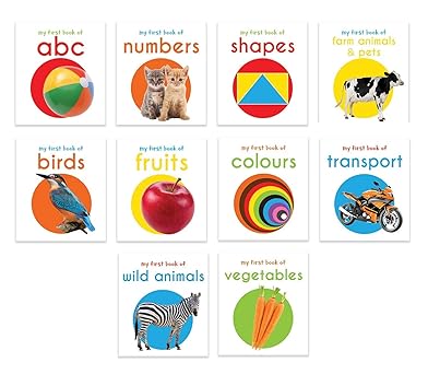 My First Library: Boxset of 10 Board Books for Kids