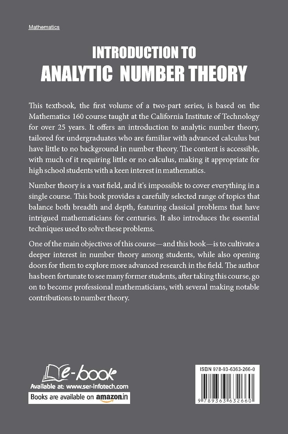Introduction To Analytic Number Theory by Tom M. Apostol 2nd Edition