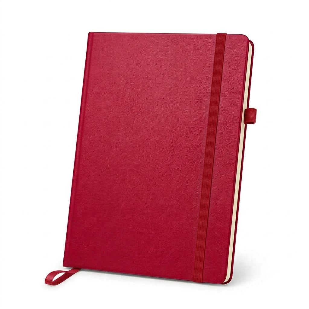 A5 Executive Diary Notebook with Premium PU Leather Cover, Ruled Journal, Elastic Closure, Pen Loop, Ribbon Bookmark & 12-Month Planner for Office, Business, Meetings & Personal Use
