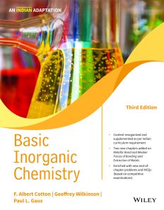 Basic Inorganic Chemistry, 3ed (An Indian Adaptation) F. Albert Cotton, Geoffrey Wilkinson, Paul L. Gaus