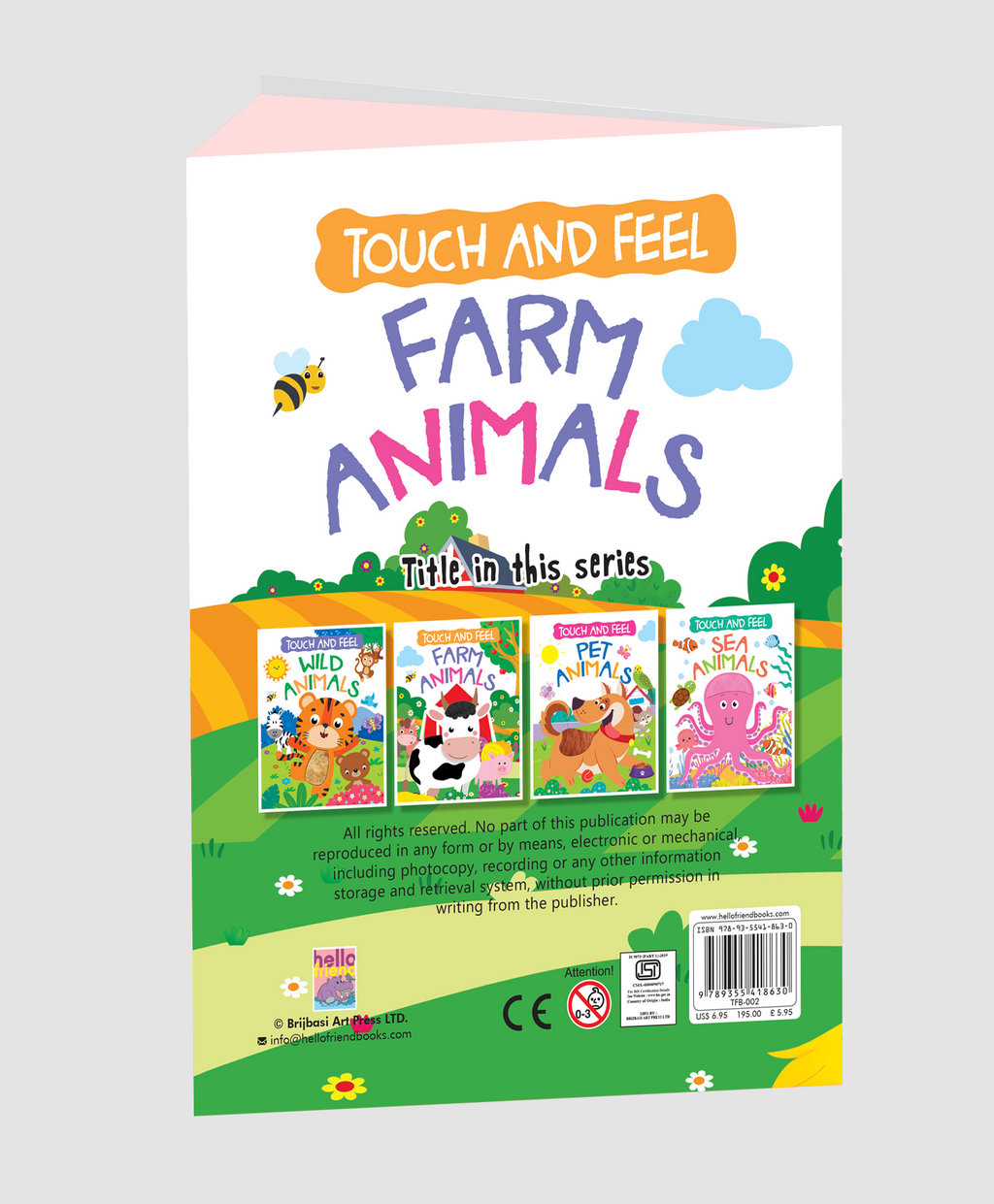 Hello Friend Books Touch and Feel Board Book: Farm Animals- Interactive Touch & Feel Book for Kids
