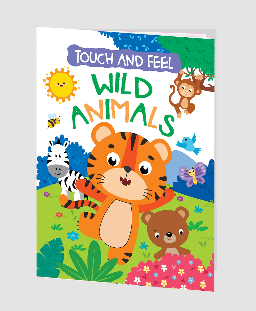 Hello Friend Books Touch and Feel Board Book: Wild Animals- Interactive Touch & Feel Book for Kids
