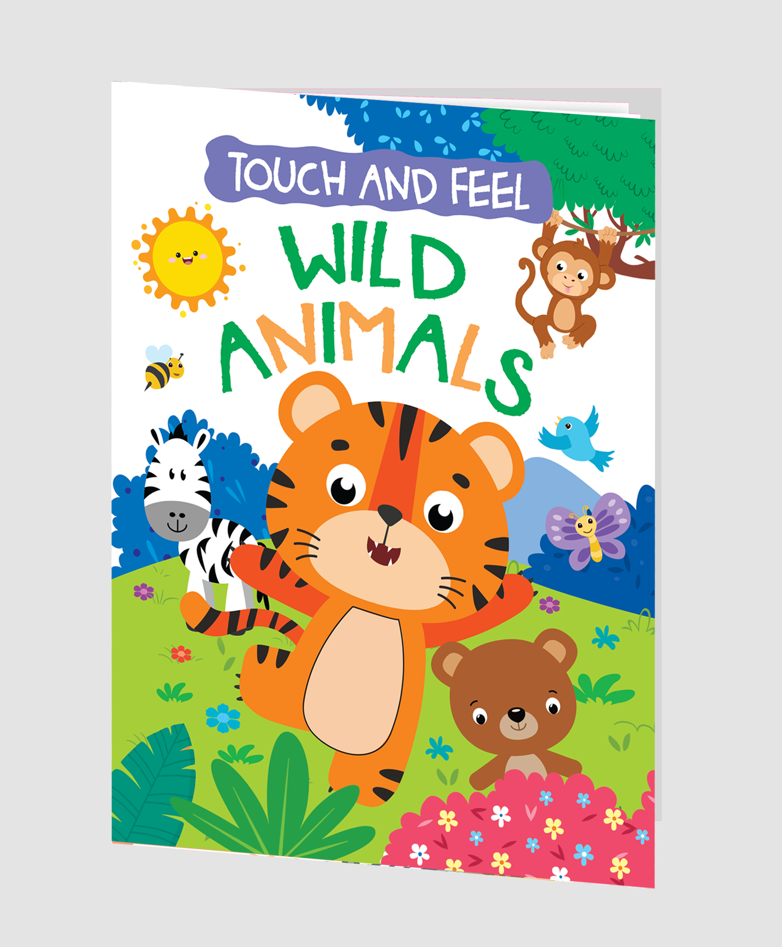 Hello Friend Books Touch and Feel Board Book: Wild Animals- Interactive Touch & Feel Book for Kids