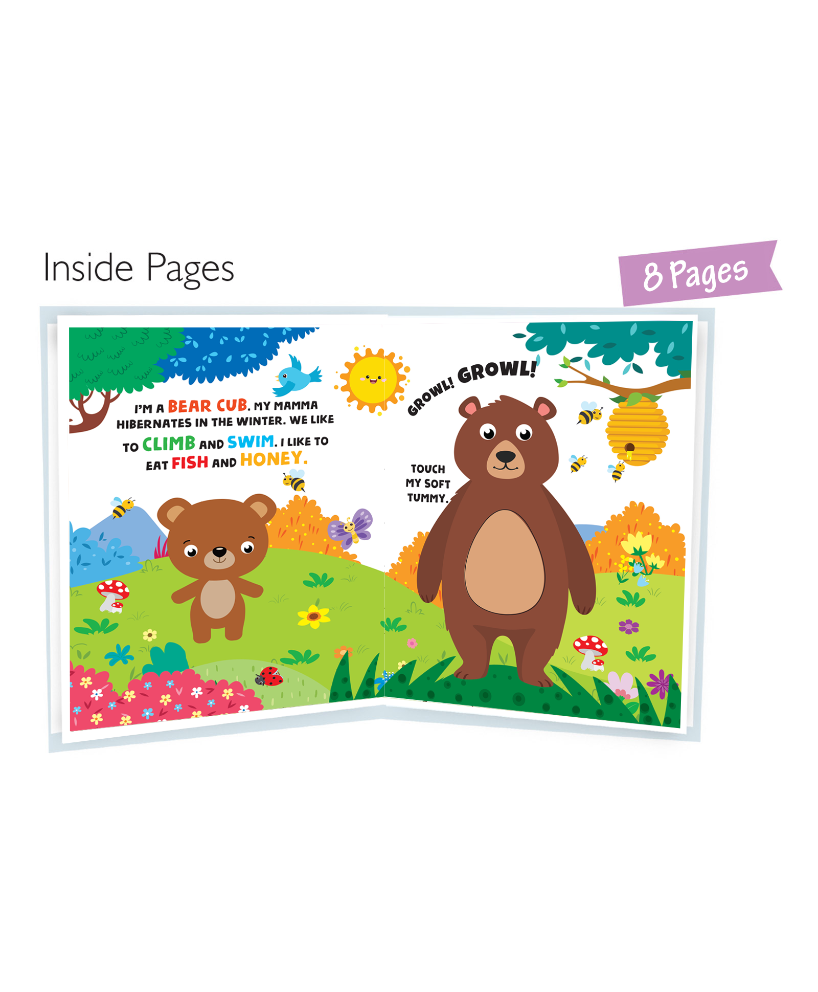Hello Friend Books Touch and Feel Board Book: Wild Animals- Interactive Touch & Feel Book for Kids