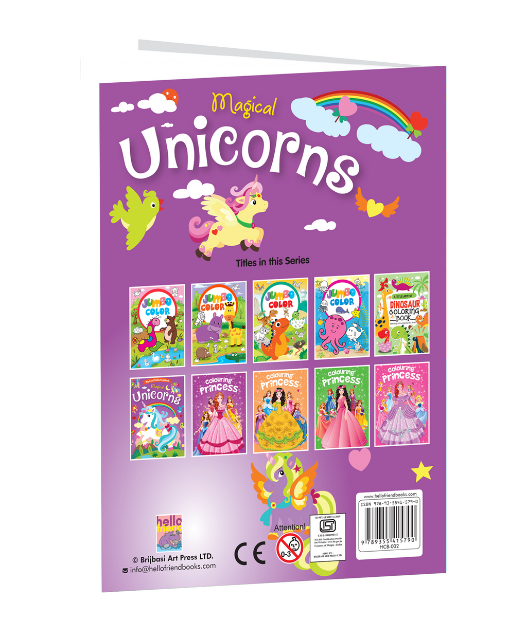 Hello Friend Books My Cool Colouring Book of Magical Unicorns: Jumbo Copy Colouring – Practice Drawing, Painting and Colouring with Reference for Kids