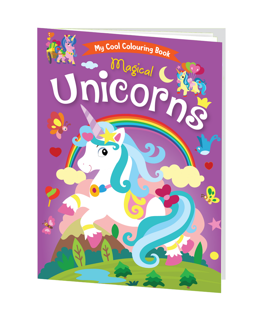 Hello Friend Books My Cool Colouring Book of Magical Unicorns: Jumbo Copy Colouring – Practice Drawing, Painting and Colouring with Reference for Kids