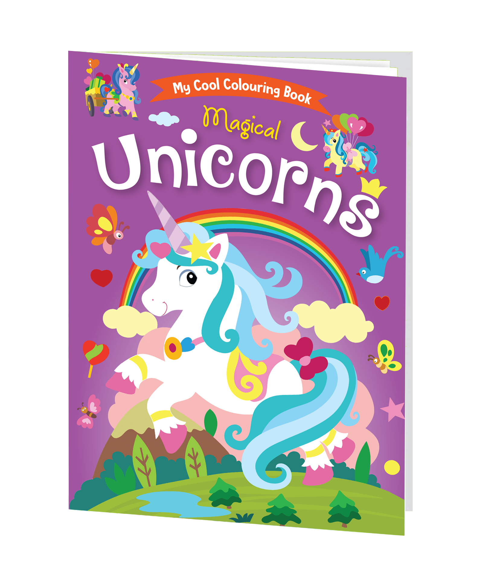 Hello Friend Books My Cool Colouring Book of Magical Unicorns: Jumbo Copy Colouring – Practice Drawing, Painting and Colouring with Reference for Kids