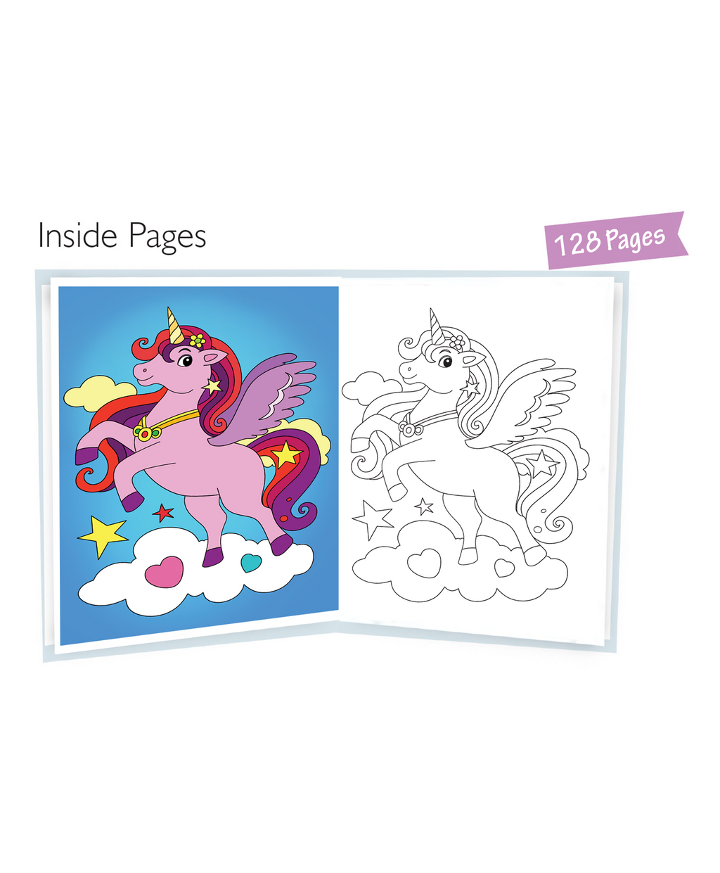 Hello Friend Books My Cool Colouring Book of Magical Unicorns: Jumbo Copy Colouring – Practice Drawing, Painting and Colouring with Reference for Kids