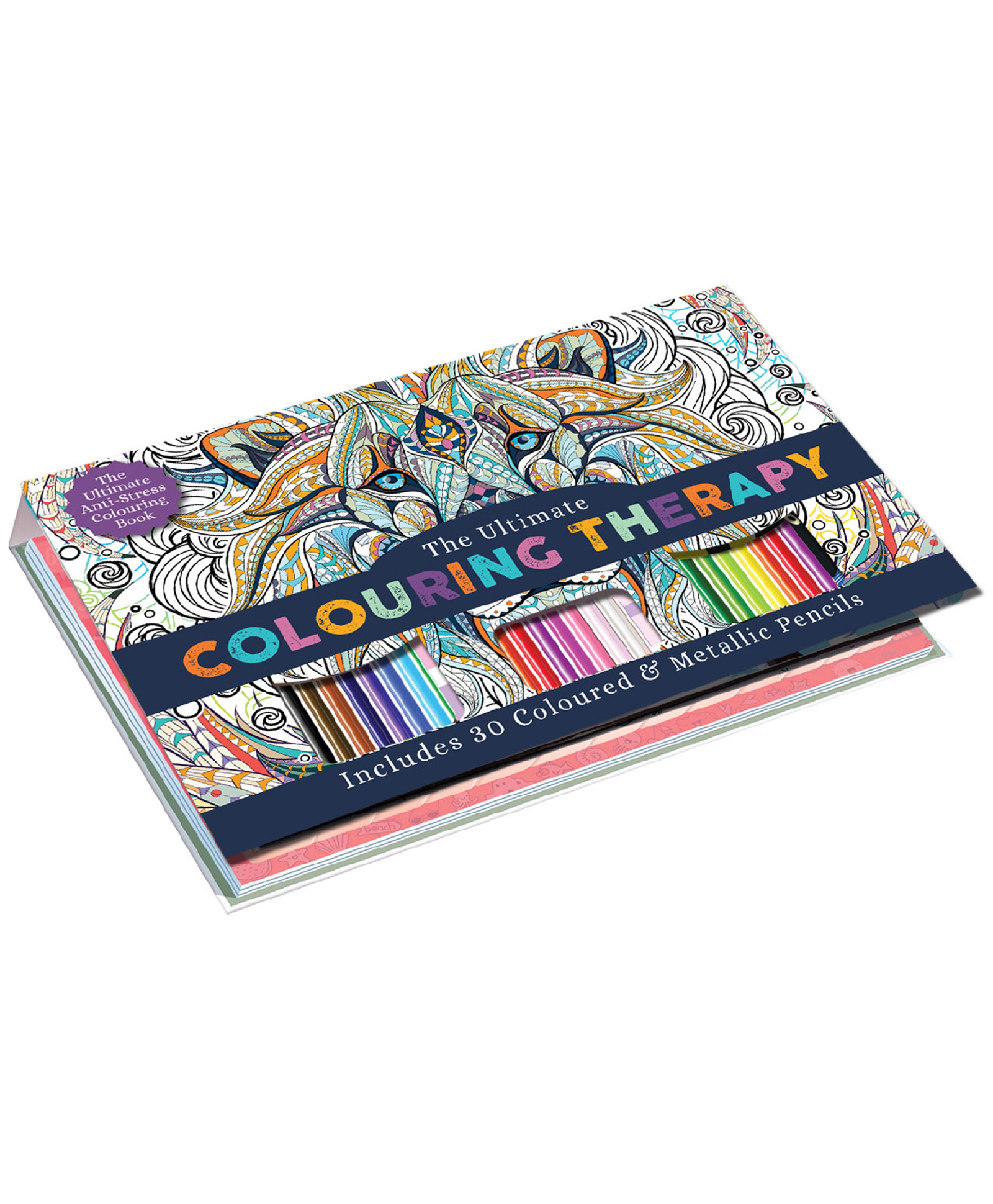 Hello Friend Books The Ultimate Colouring Therapy Kit: Anti Stress Colouring Art Kit with 30 Coloured Pencils and Creative Artwork