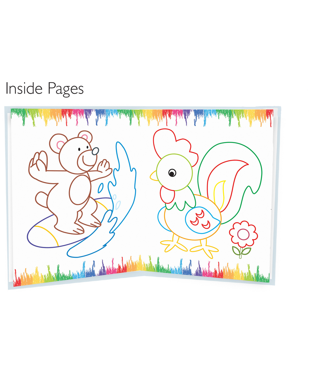 Hello Friend Books Color in Fun Water Coloring Pad: Exciting Water Coloring with Coloring Book, Water Colours and Paint Brush (Pink)
