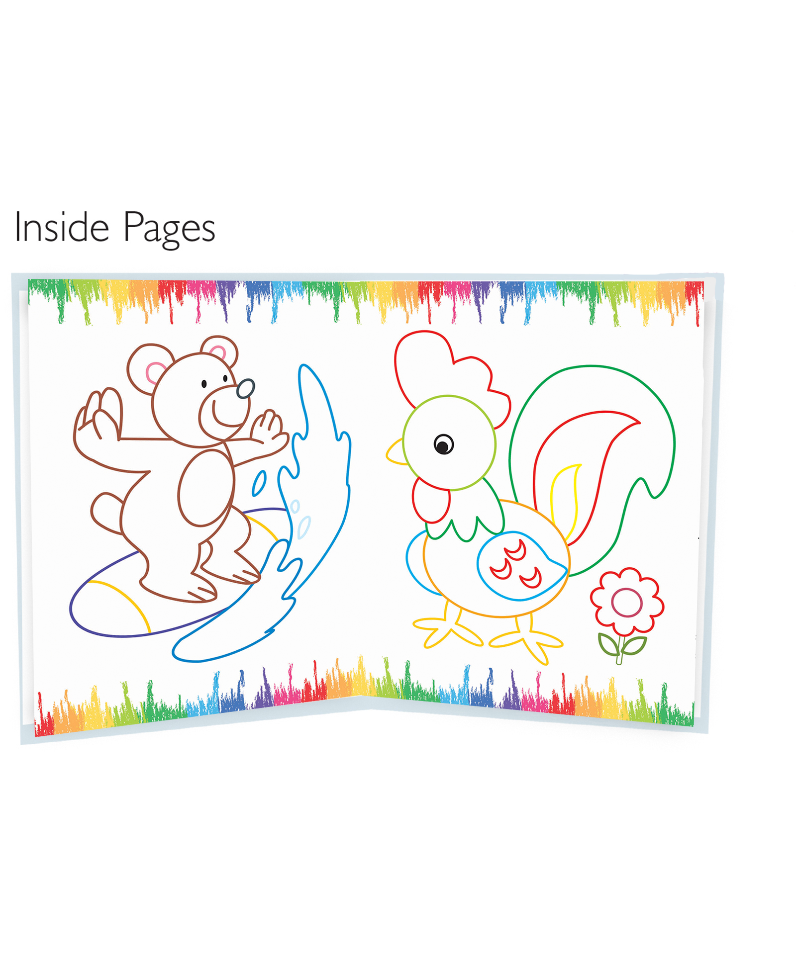 Hello Friend Books Color in Fun Water Coloring Pad: Exciting Water Coloring with Coloring Book, Water Colours and Paint Brush (Pink)