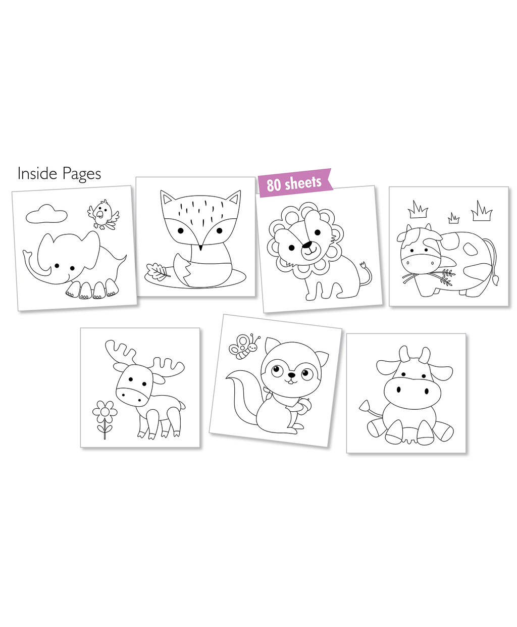 Hello Friend Books My First Colours! : Animals – Colouring Kit with 6 Colouring Pencils and Easy Colouring Pages for Kids