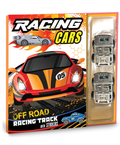 Hello Friend Books Create Your Racing Track: Racing Cars – Hardbound Kit with Stickers, Racing Track Cutouts and 2 Racing Car Toys for Fun Activity for Kids
