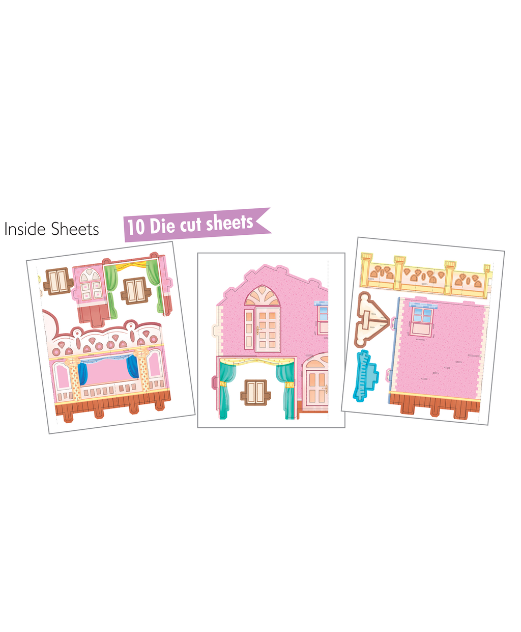 Hello Friend Books Make Your Own 3D Doll House: DIY Art and Craft Model Kit with Press Out Pieces and Instructions