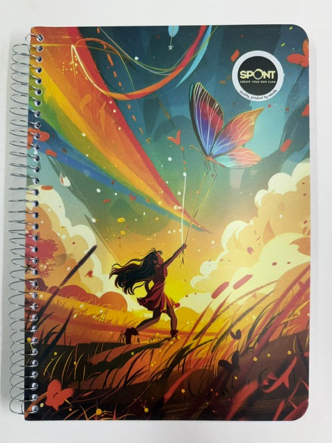 SPONT A4 STEEL SPIRAL PLAIN NOTEBOOK 380 PAGES (SET OF THREE NOTEBOOKS)