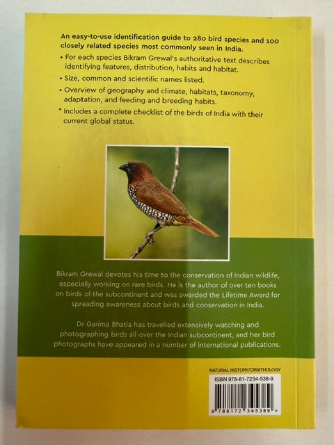 A NATURALIST'S GUIDE TO THE BIRDS OF INDIA BY BIKRAM GREWAL 2ND EDITION