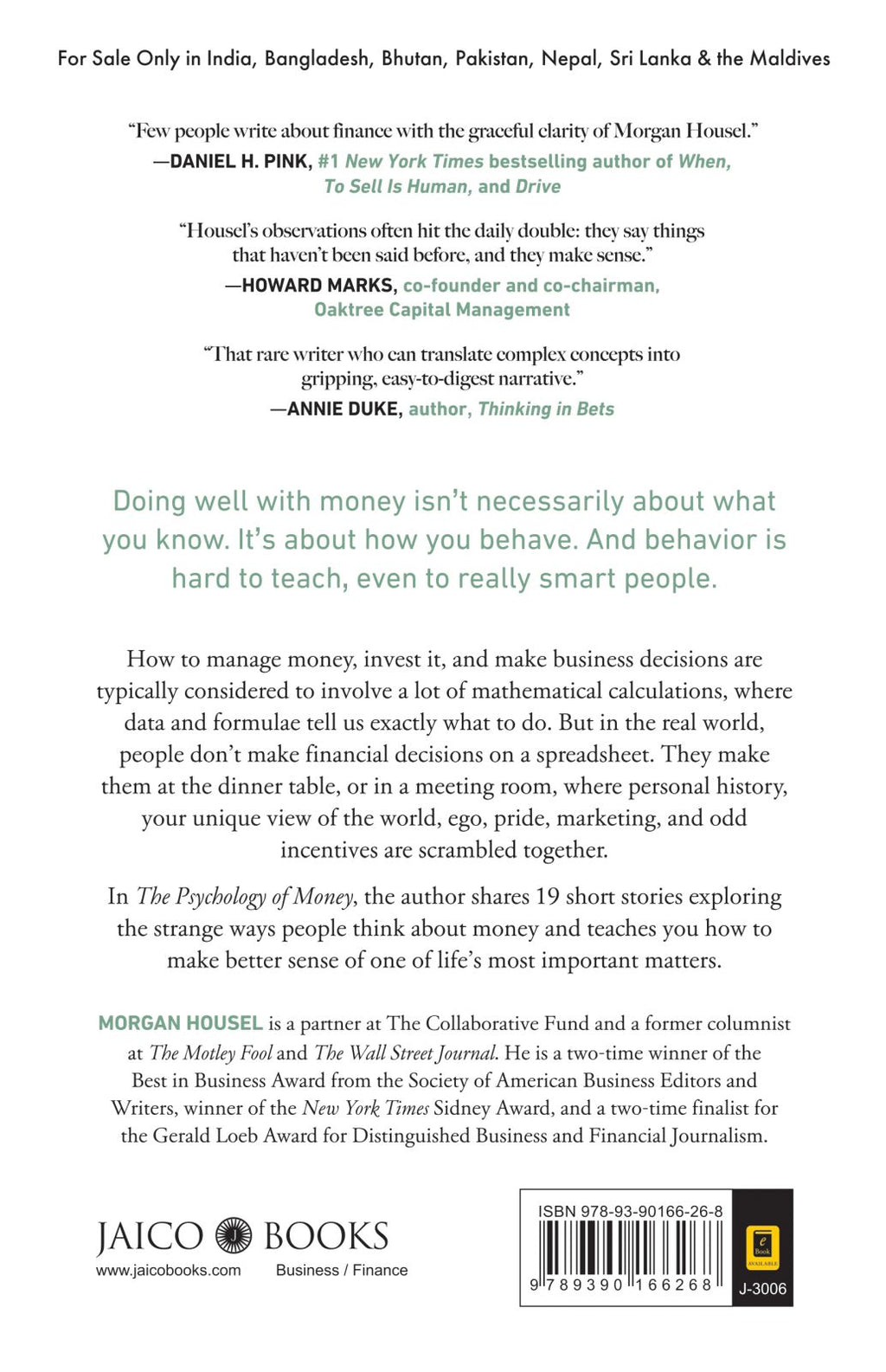The Psychology of Money Timeless lessons on wealth, greed, and happiness by Morgan Housel