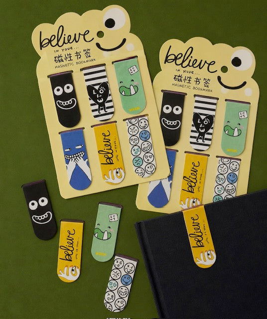 MAGNETIC BOOK MARKER (SET OF 6) ASSORTED DESIGNS