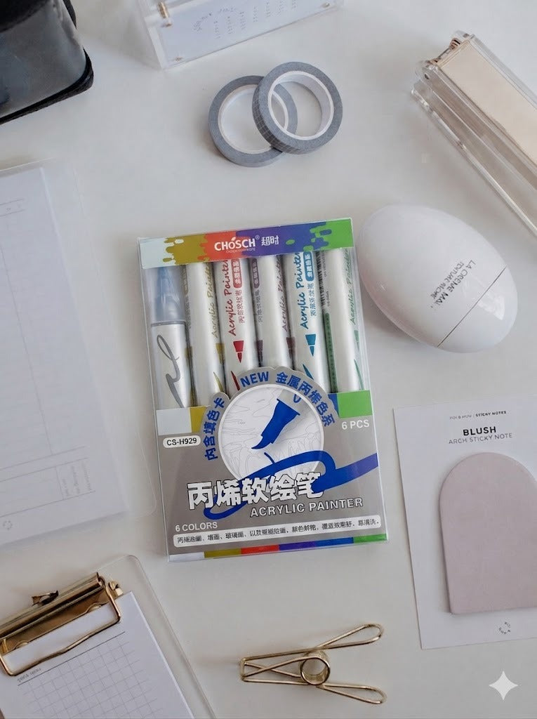ACRYLIC SOFT PAINT PEN 6 PCS
