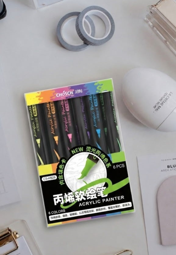 ACRYLIC SOFT PAINT PEN 6 PCS