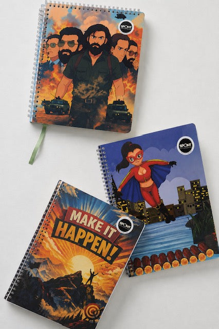 SPONT STEEL SPIRAL NOTEBOOKS (SET OF THREE)